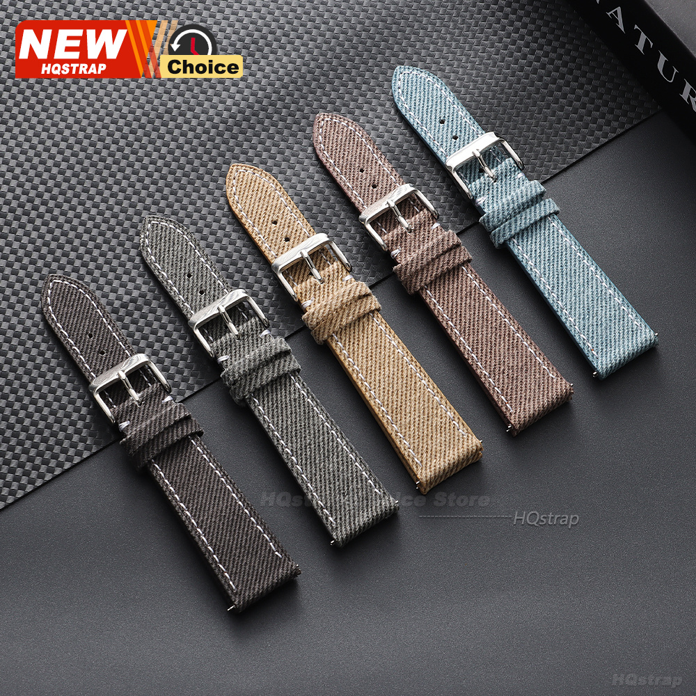 Nylon Denim Fabric Watch Strap - Canvas Strap Watch reseña y precio