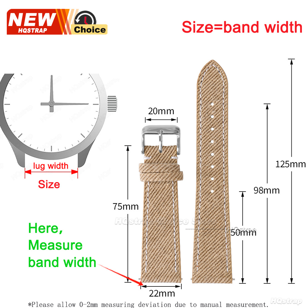 Nylon Denim Fabric Watch Strap - Canvas Strap Watch reseña y precio