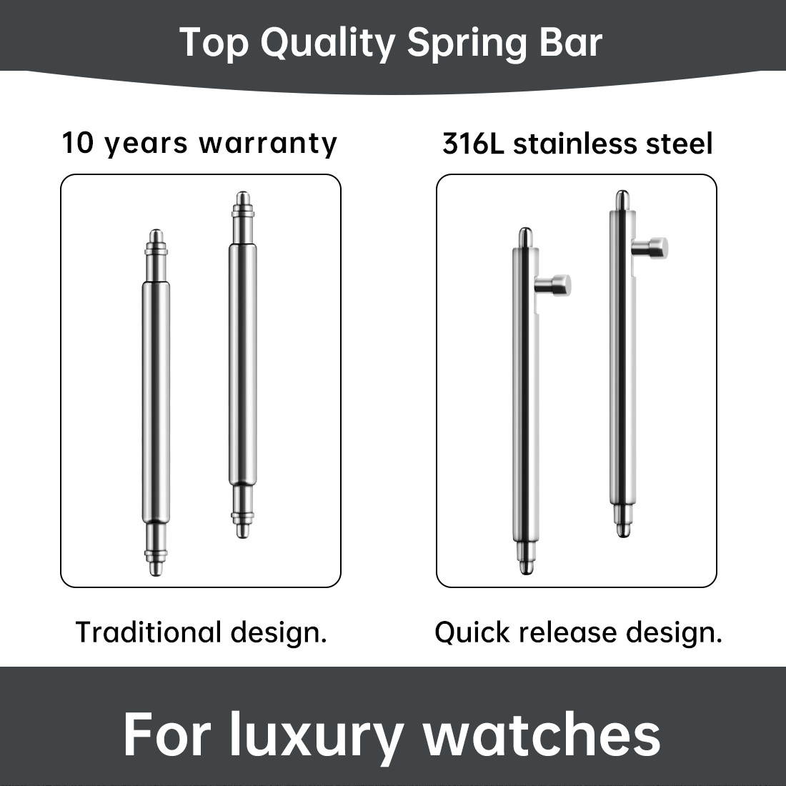 Maikes 316L Stainless Steel Qu - Leather Strap Quick Release reseña y precio