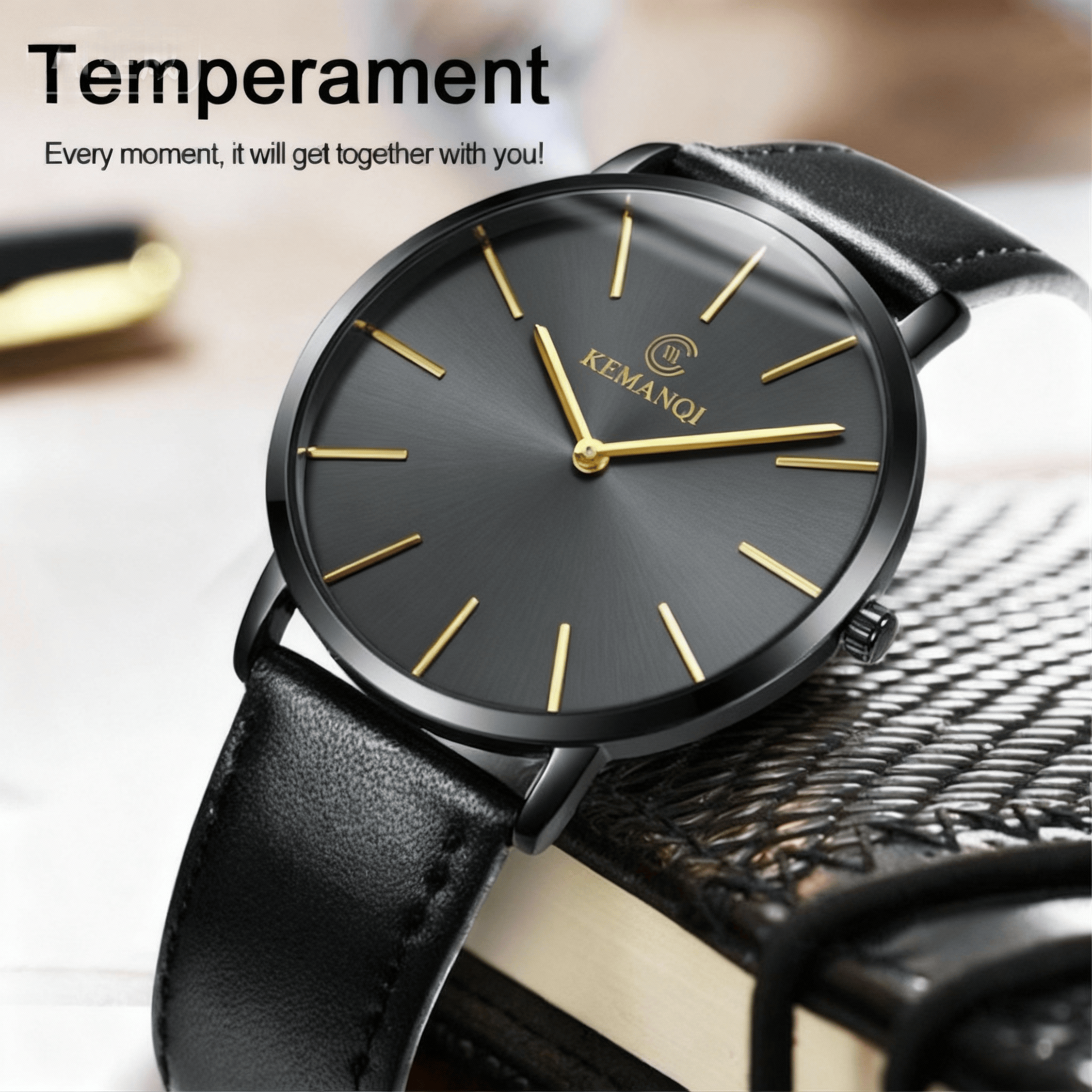 Fashion Ultra Thin Men's Quart - Leather Watch Band Men reseña y precio
