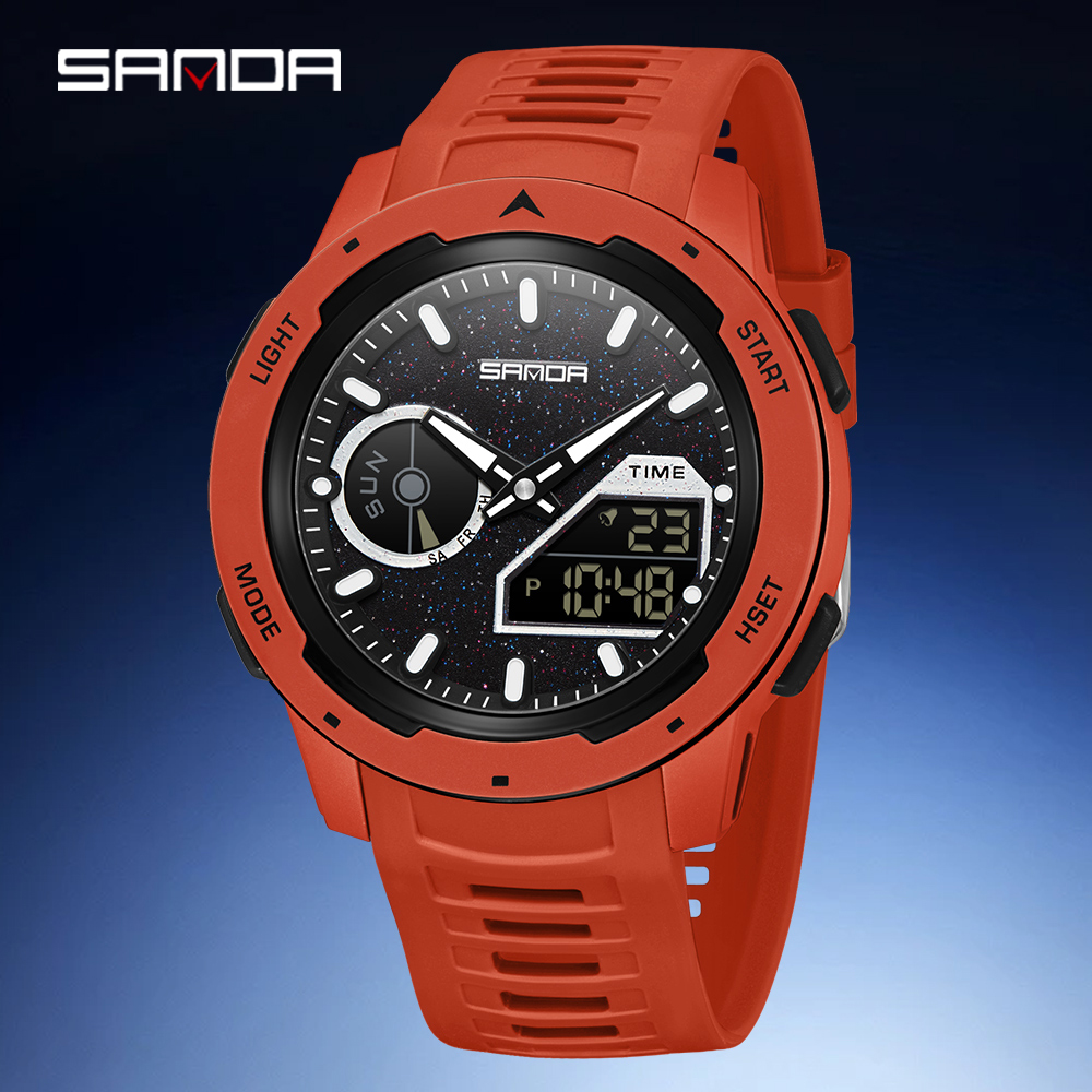 SANDA new men's fluorescent wa - Rubber Strap Diver reseña y precio