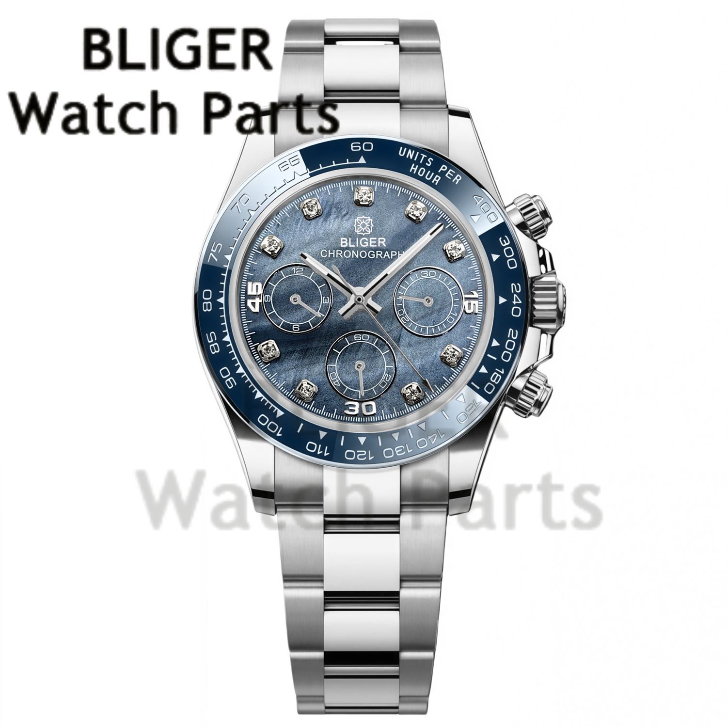 BLIGER 39MM Men's Quartz Chron - Rubber Strap Diver reseña y precio