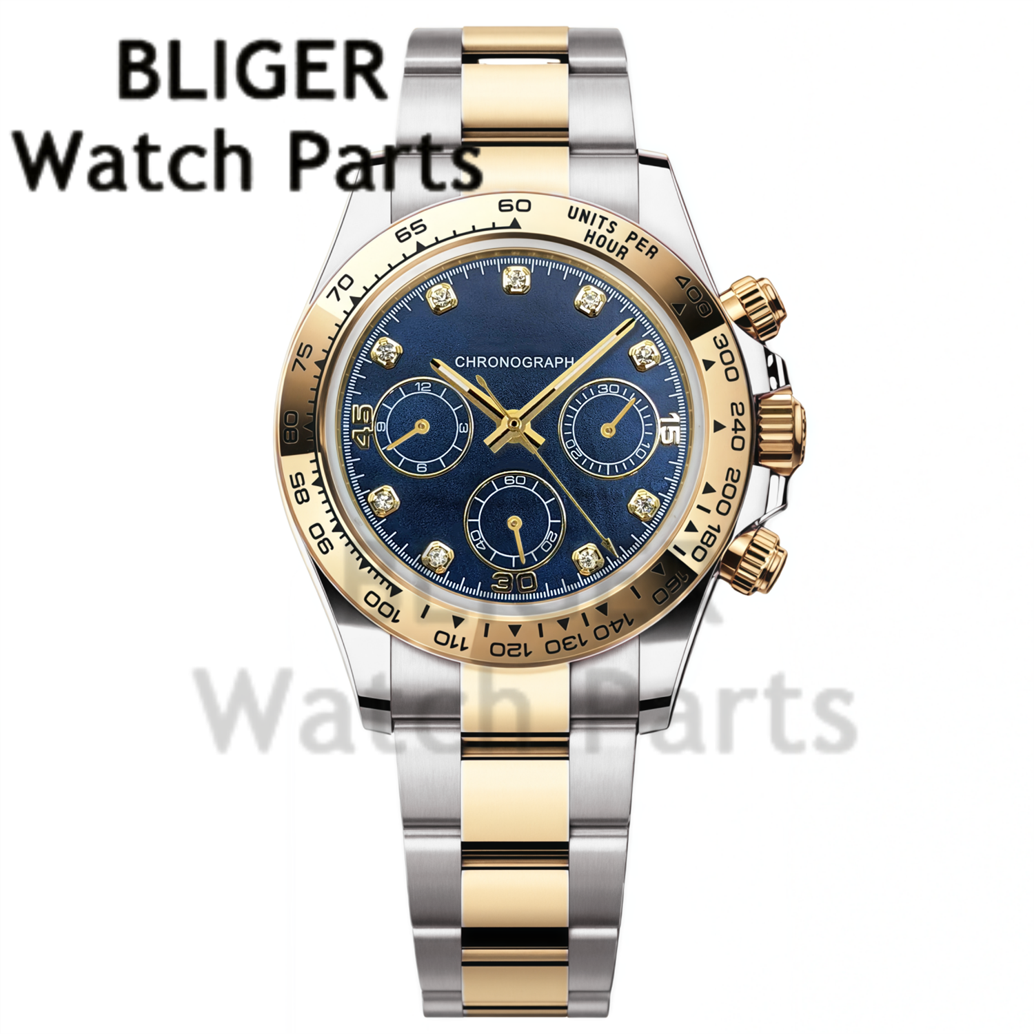 BLIGER 39MM Men's Quartz Chron - Rubber Strap Diver reseña y precio