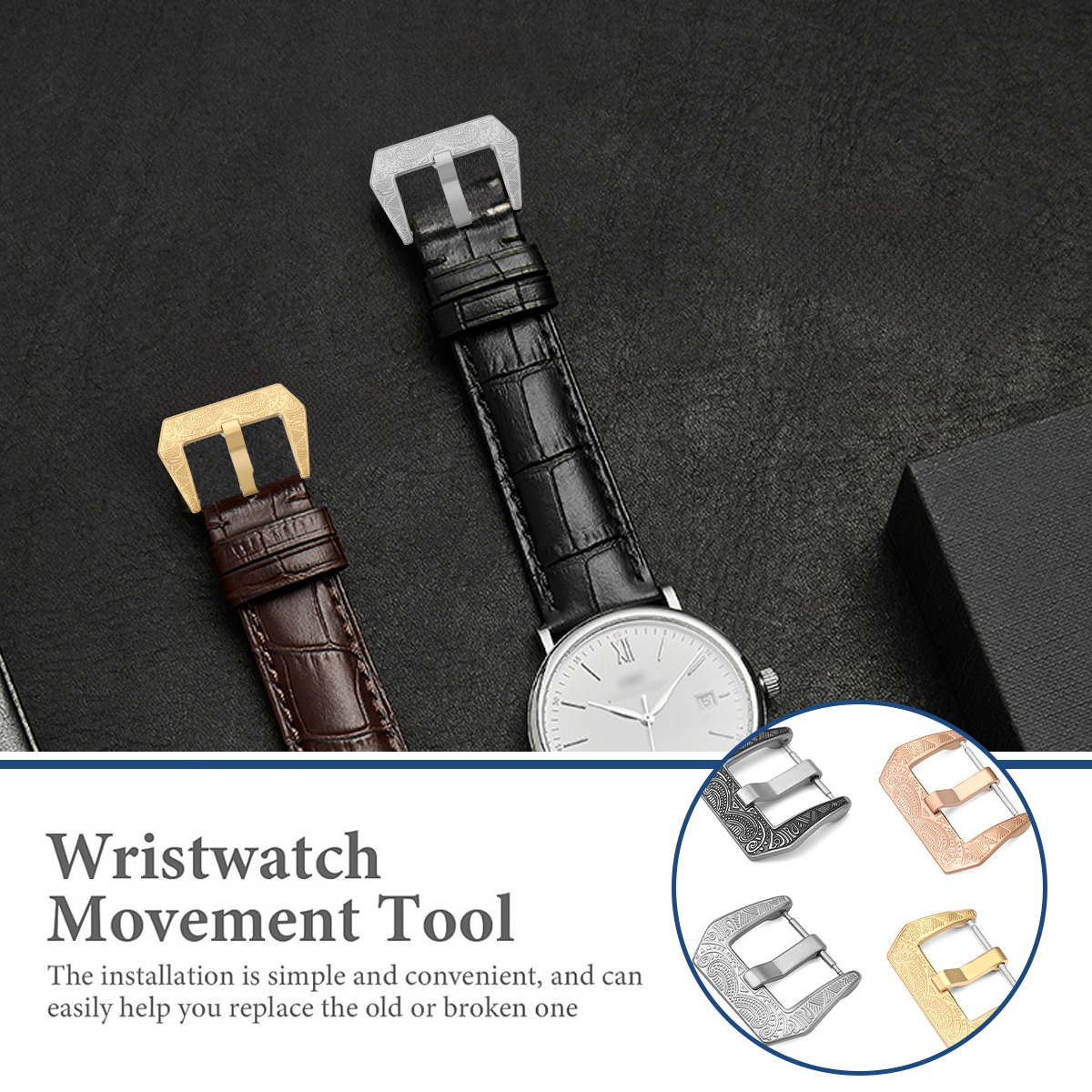 18mm 20mm 22mm Vintage Metal W - Leather Watch Band Men reseña y precio