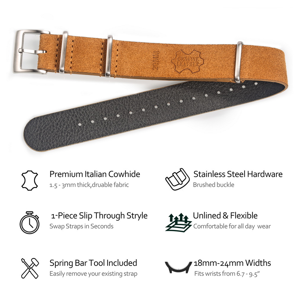 HEMSUT Genuine Leather Watch B - Tropic Strap Vintage reseña y precio