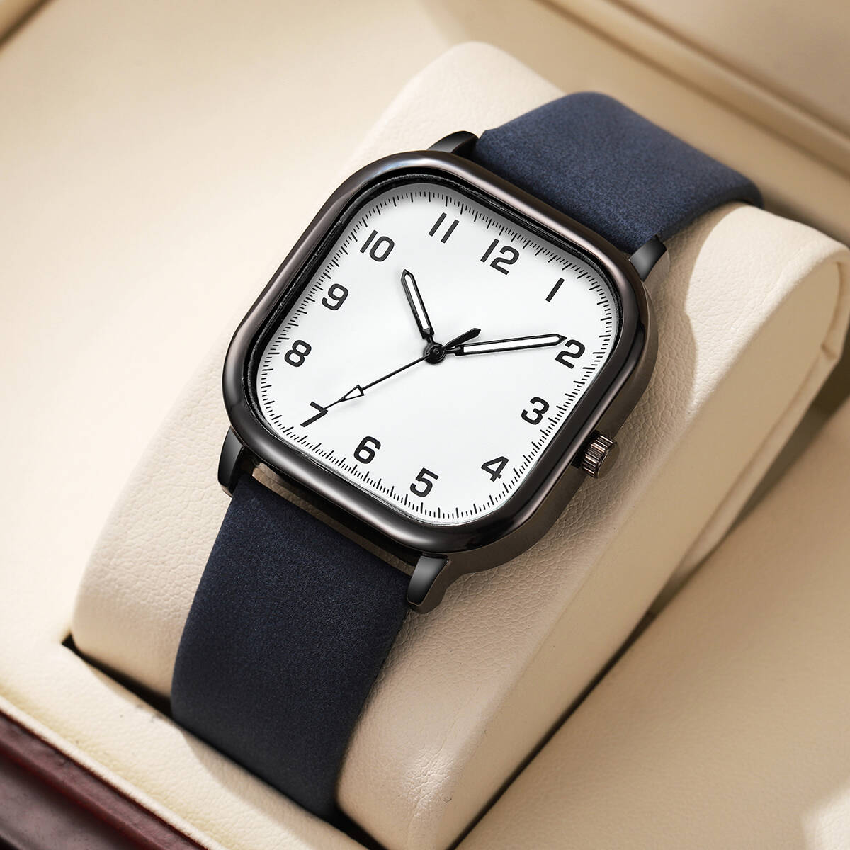 Fashion Square Men Watches Sim - Leather Watch Band Men reseña y precio