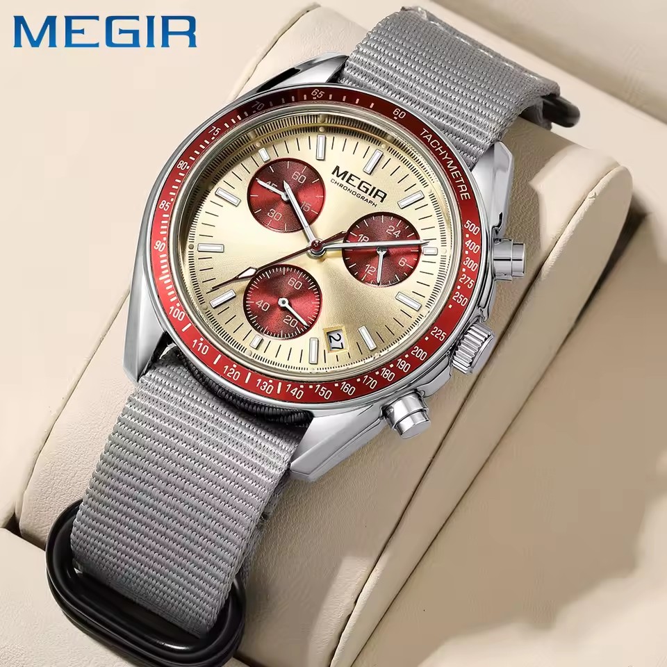 MEGIR 2247 Men's Luxury Quartz - Canvas Strap Watch reseña y precio