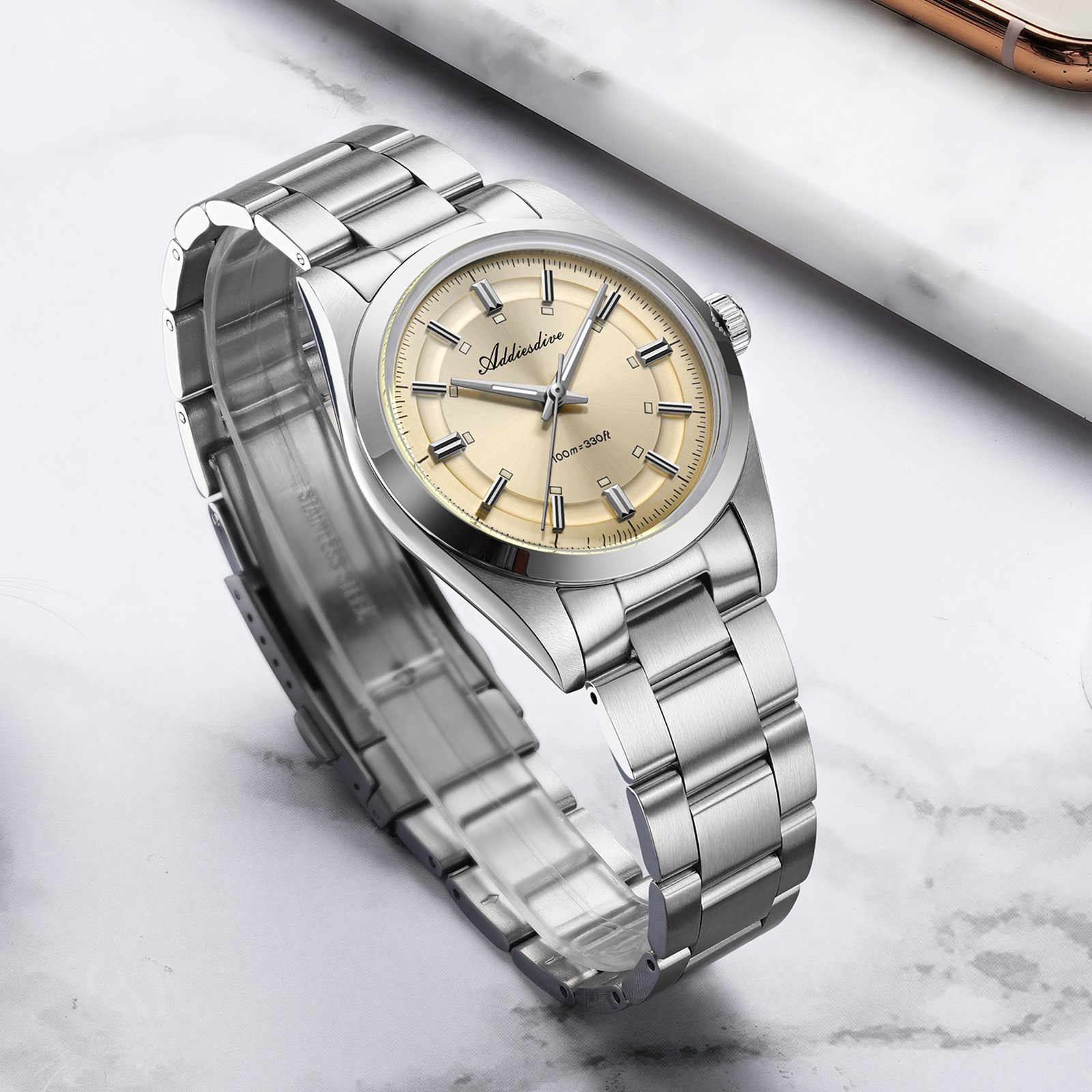 ADDIESDIVE Super Luminous Japa - Stainless Bracelet Diver reseña y precio