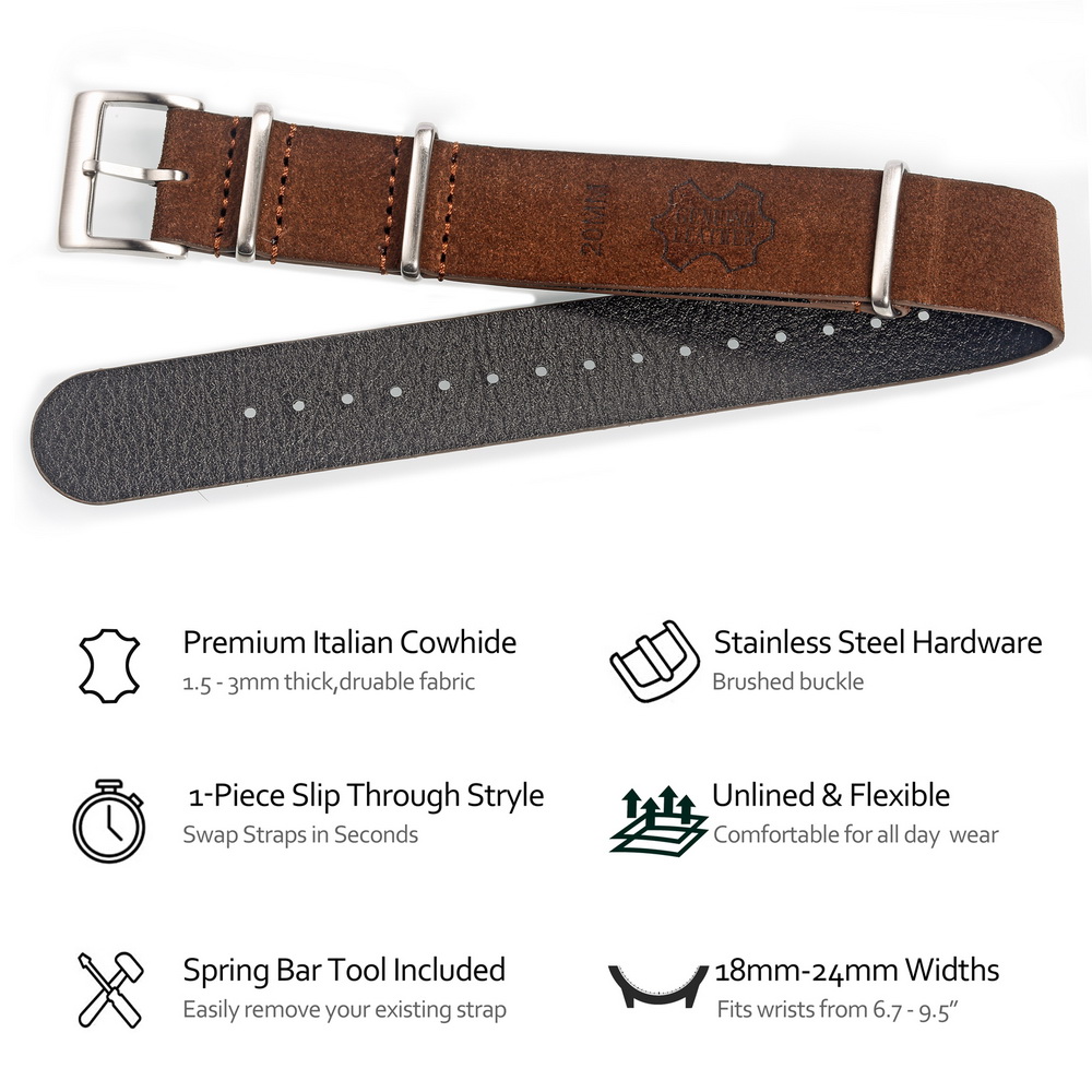 HEMSUT Genuine Leather Watch B - Tropic Strap Vintage reseña y precio