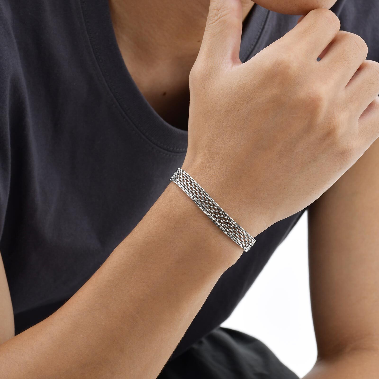 3/8mm Mesh Strap Chain Bracele - Mesh Strap Metal reseña y precio