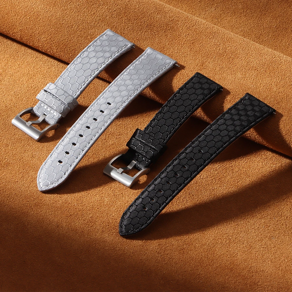 20mm 22mm Smooth Genuine Nylon - Perlon Strap Woven reseña y precio