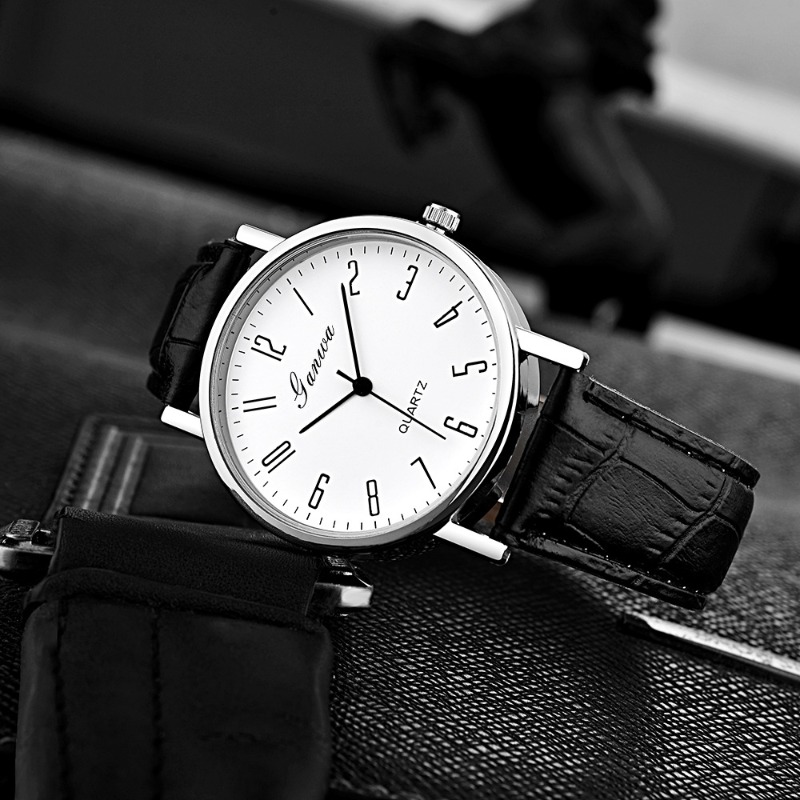 Men's Watch Fashion Arabic Qua - Leather Watch Band Men reseña y precio