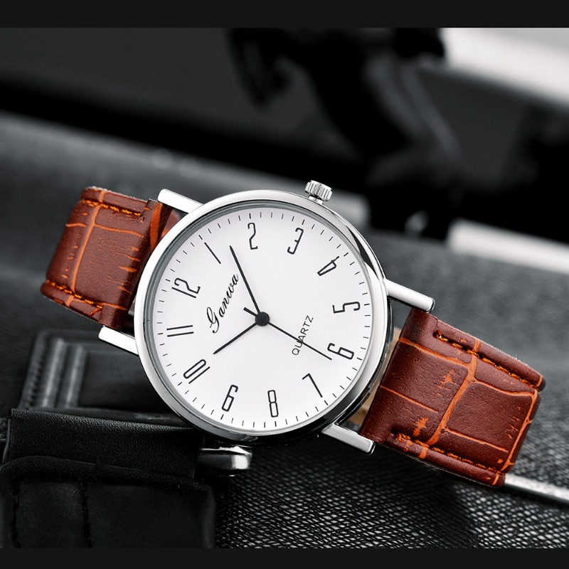 Men's Watch Fashion Arabic Qua - Leather Watch Band Men reseña y precio