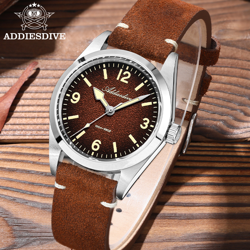 ADDIESDIVE Japan 2035 Super Lu - Suede Strap Watch reseña y precio