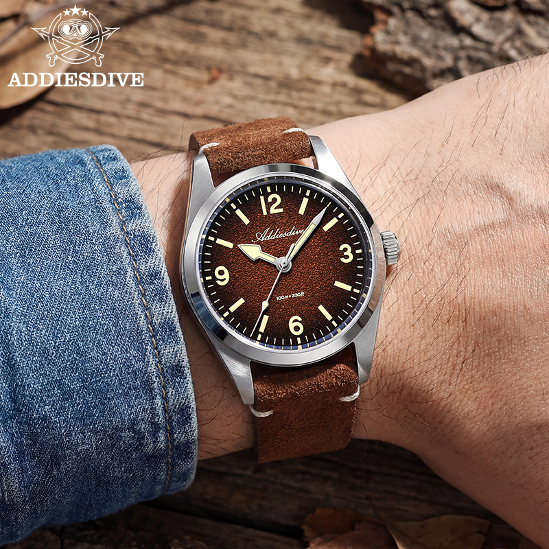 ADDIESDIVE Japan 2035 Super Lu - Suede Strap Watch reseña y precio