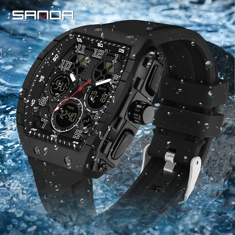 SANDA 6157 New Fashion Men's E - Rubber Strap Diver reseña y precio
