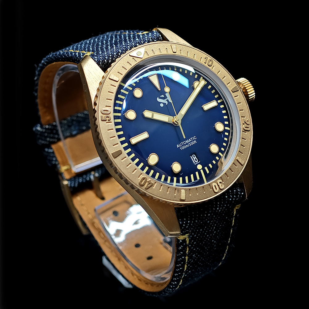 42mm Bronze Mens Watch Mechani - Canvas Strap Watch reseña y precio