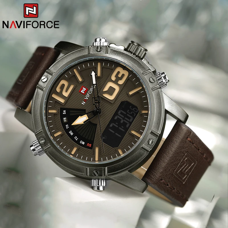 NAVIFORCE Top Brand Men Watch  - Leather Watch Band Men reseña y precio