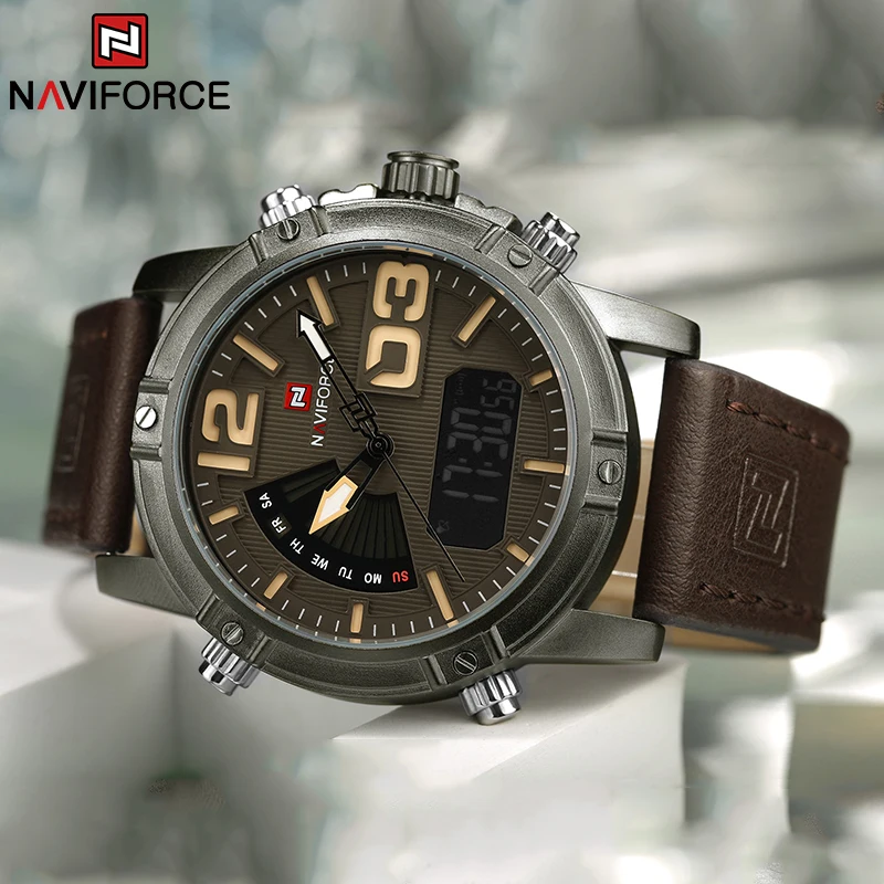 NAVIFORCE Top Brand Men Watch  - Leather Watch Band Men reseña y precio