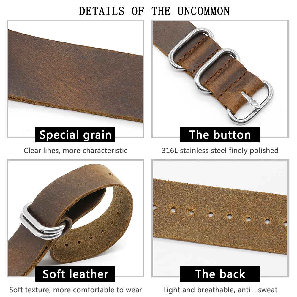 Genuine Leather Watch Band 18m - Suede Strap Watch reseña y precio
