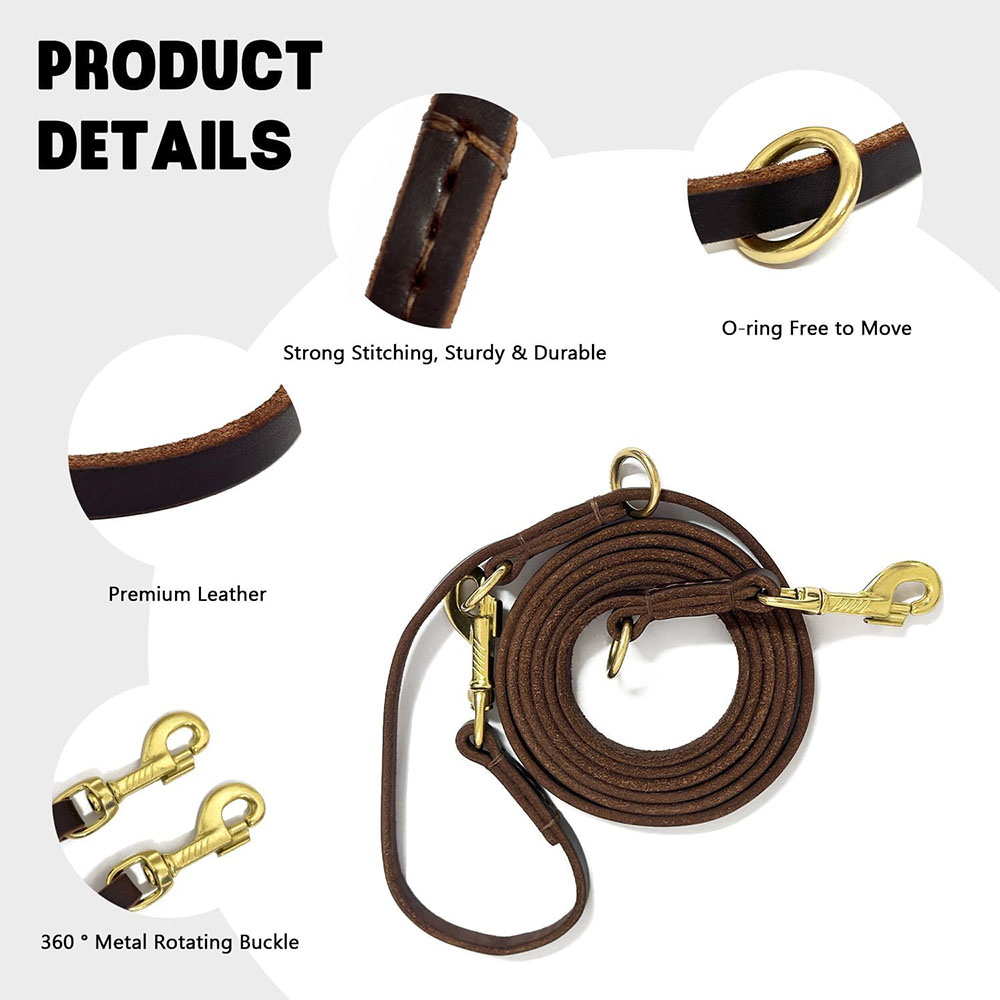 Multi Function Leather Dog Lea - Leather Strap Quick Release reseña y precio