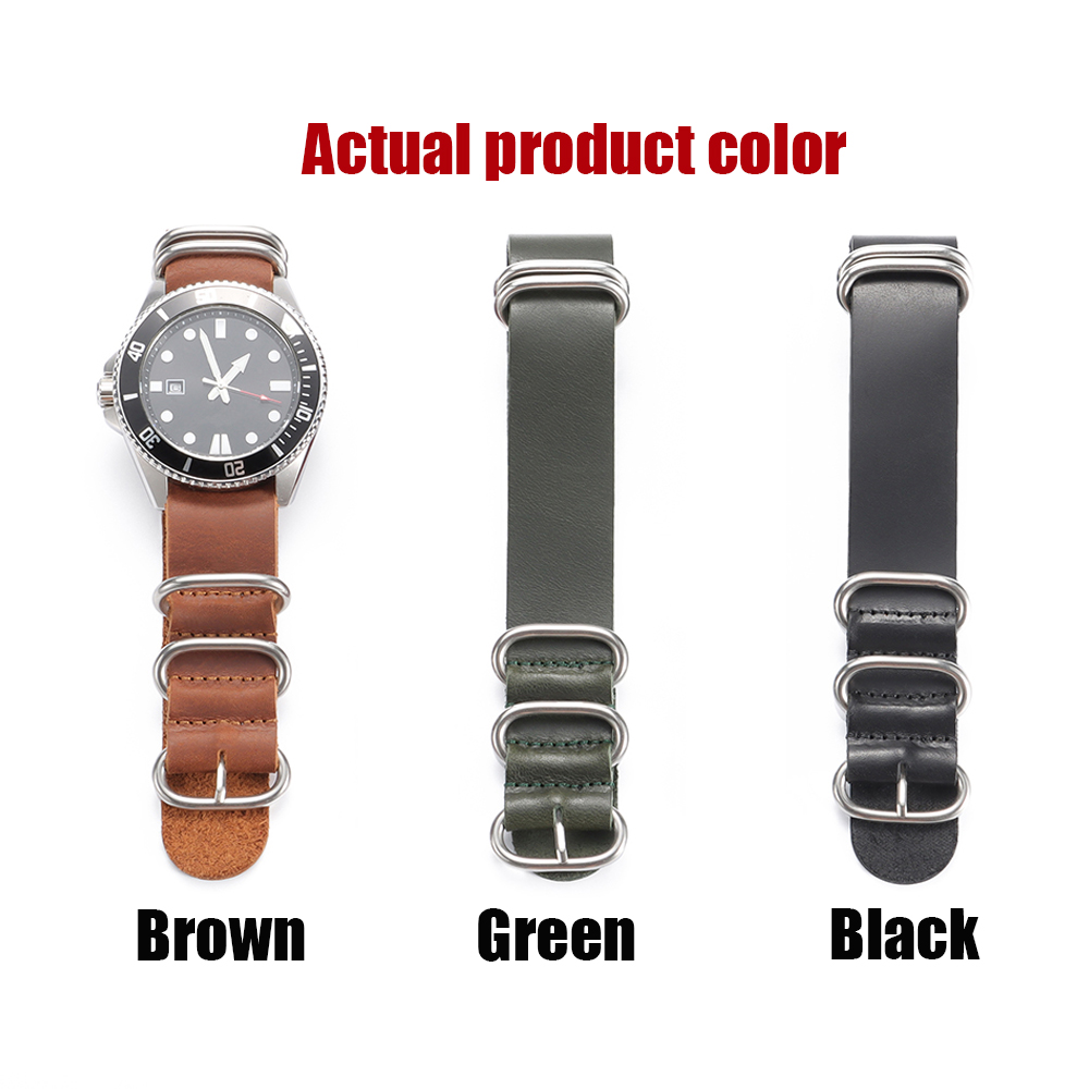 Vintage Genuine Leather Watch  - Nato Strap Nylon reseña y precio