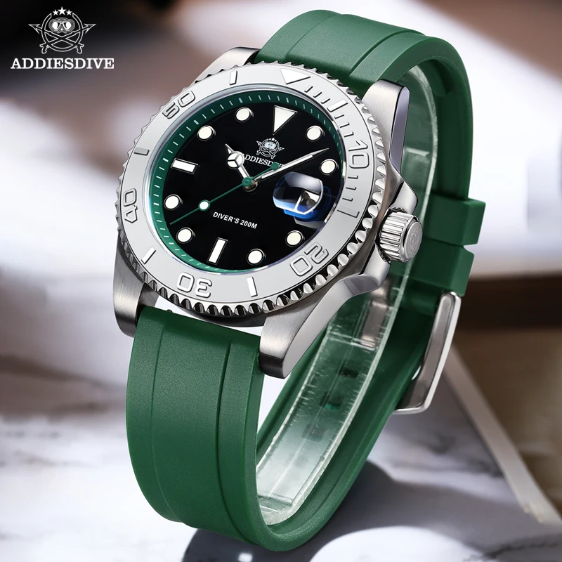ADDIESDIVE Rotatable Ceramic B - Rubber Strap Diver reseña y precio