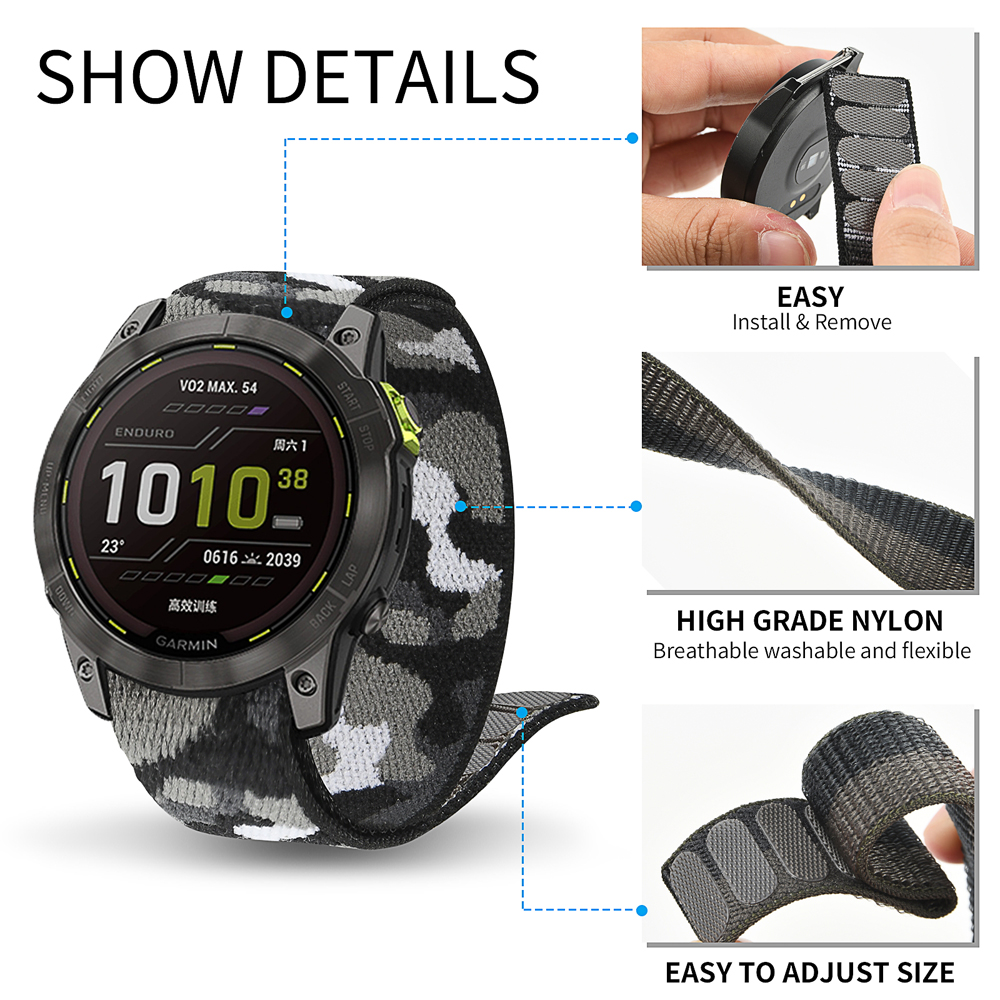 22mm 26mm Nylon QuickFit Strap - Sport Loop Velcro reseña y precio