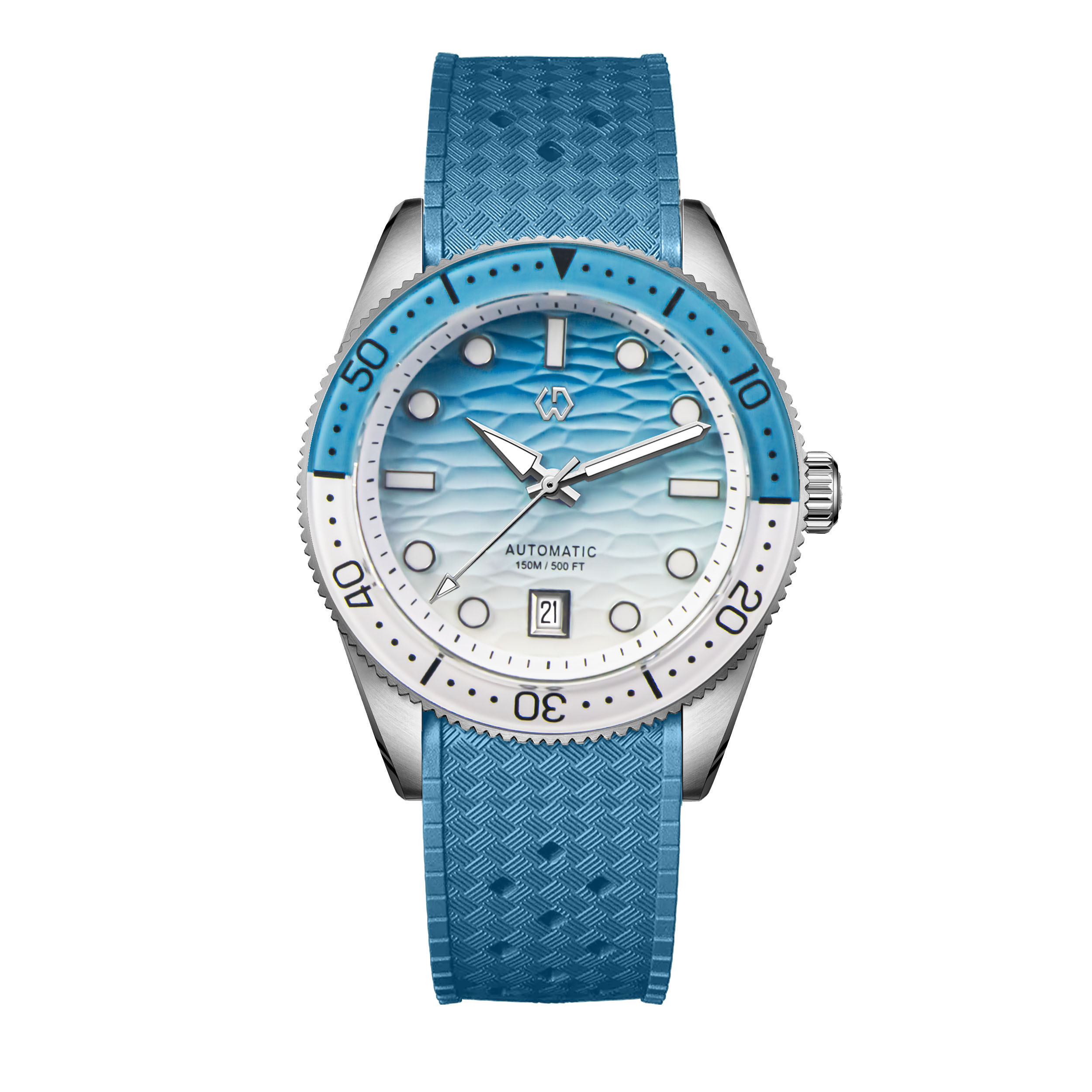 40mm Diver Watch Texture Men's - Rubber Strap Diver reseña y precio