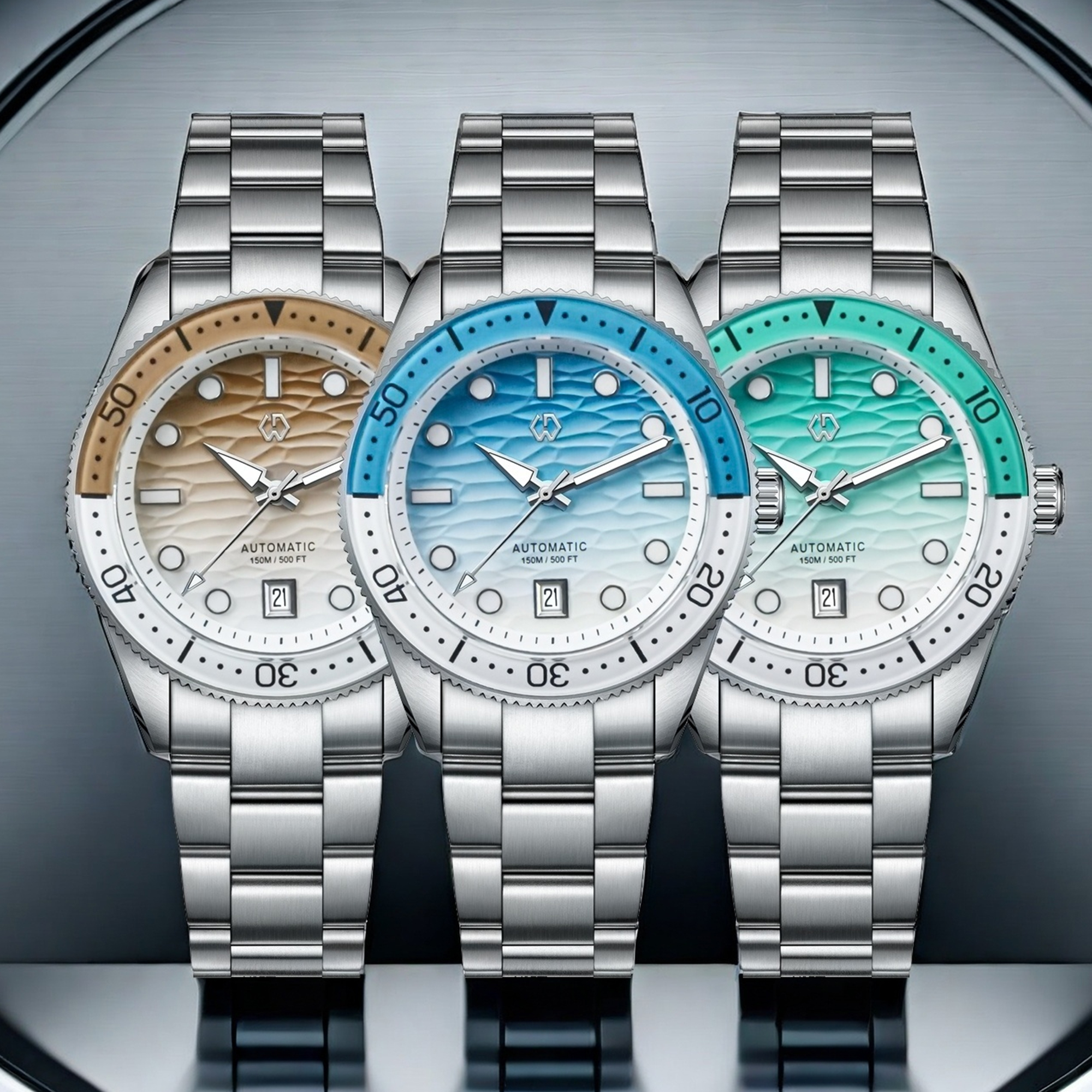 40mm Diver Watch Texture Men's - Rubber Strap Diver reseña y precio