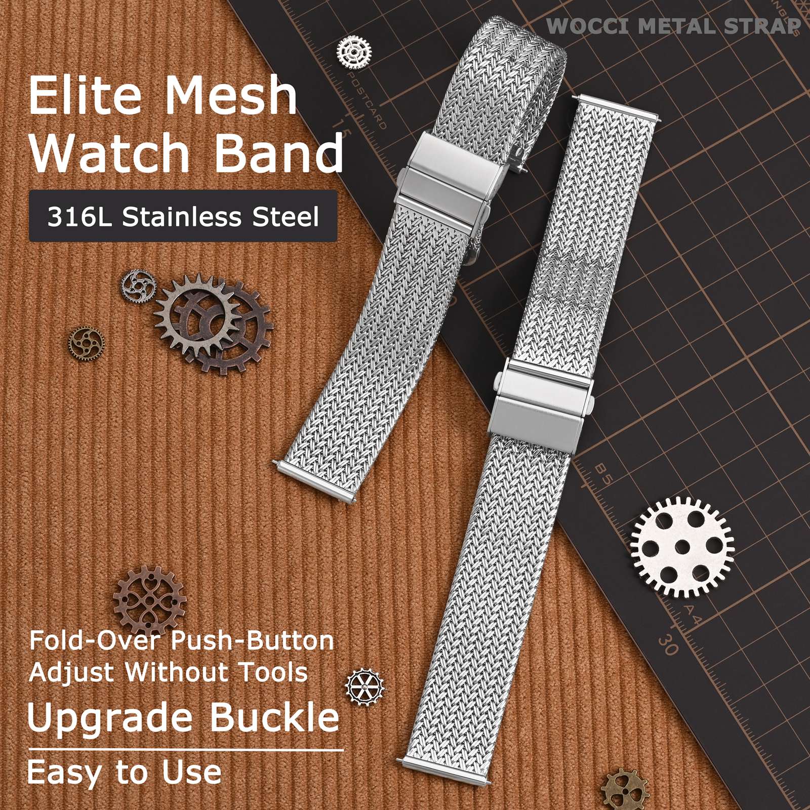 WOCCI Elite Metal Watch Band,  - Mesh Strap Metal reseña y precio