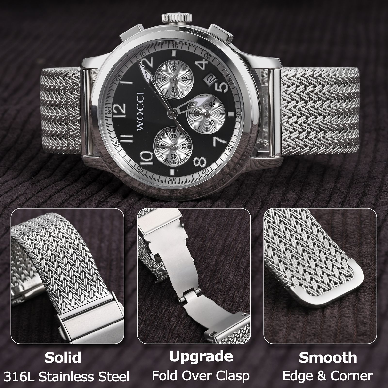 WOCCI Elite Metal Watch Band,  - Mesh Strap Metal reseña y precio