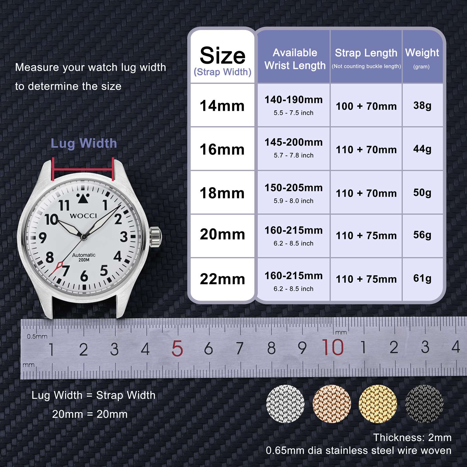 WOCCI Elite Metal Watch Band,  - Mesh Strap Metal reseña y precio