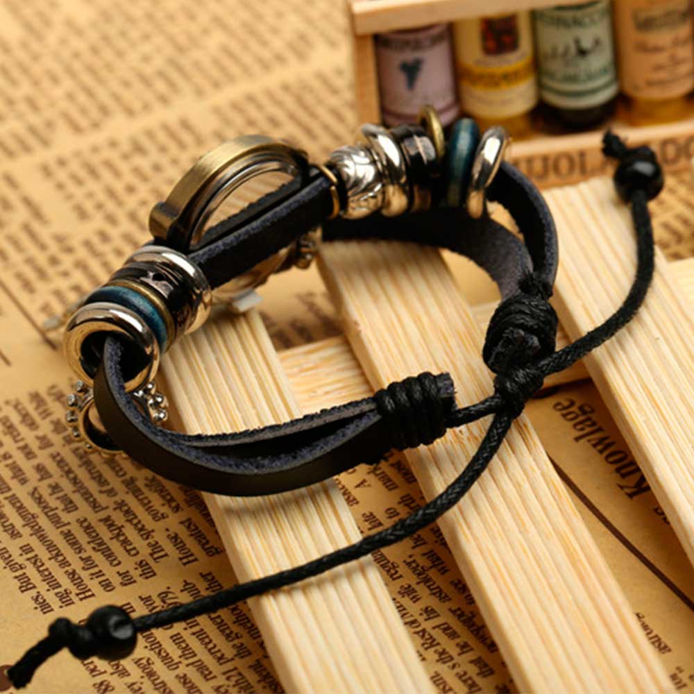 Handmade Butterfly Beads Brace - Leather Watch Band Men reseña y precio