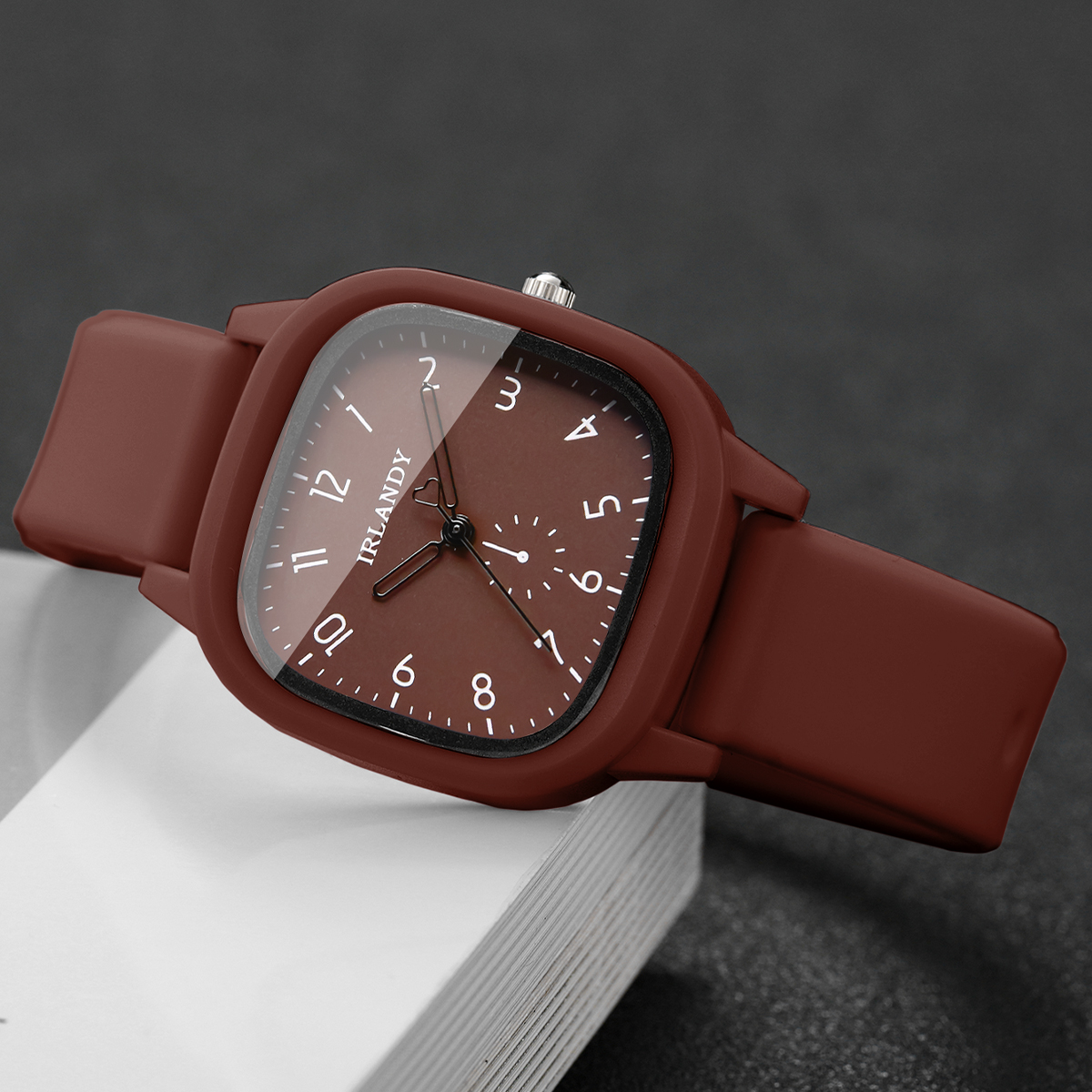 2PCS Fashion Square Arabic Dia - Silicone Band Women reseña y precio