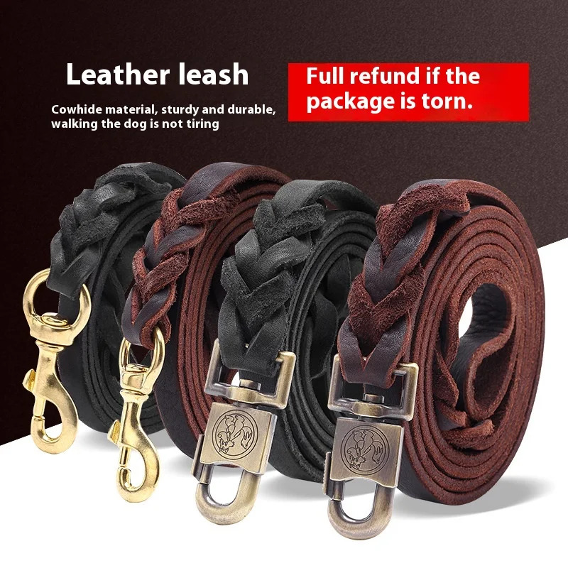 Genuine Leather Dog Leash - To - Leather Strap Quick Release reseña y precio