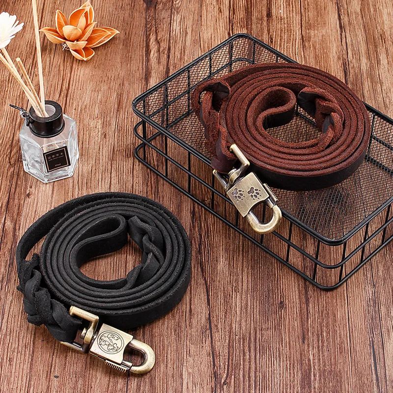 Genuine Leather Dog Leash - To - Leather Strap Quick Release reseña y precio