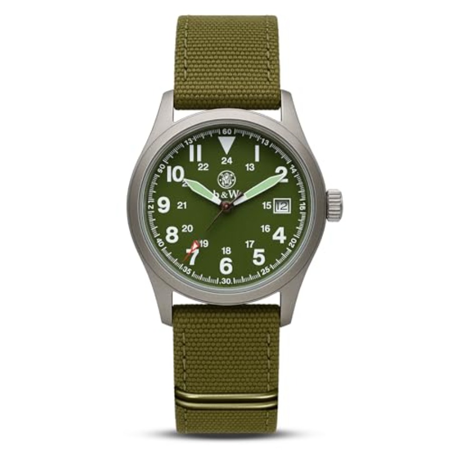 Men's Military Watch, 3 Interc - Canvas Strap Watch reseña y precio