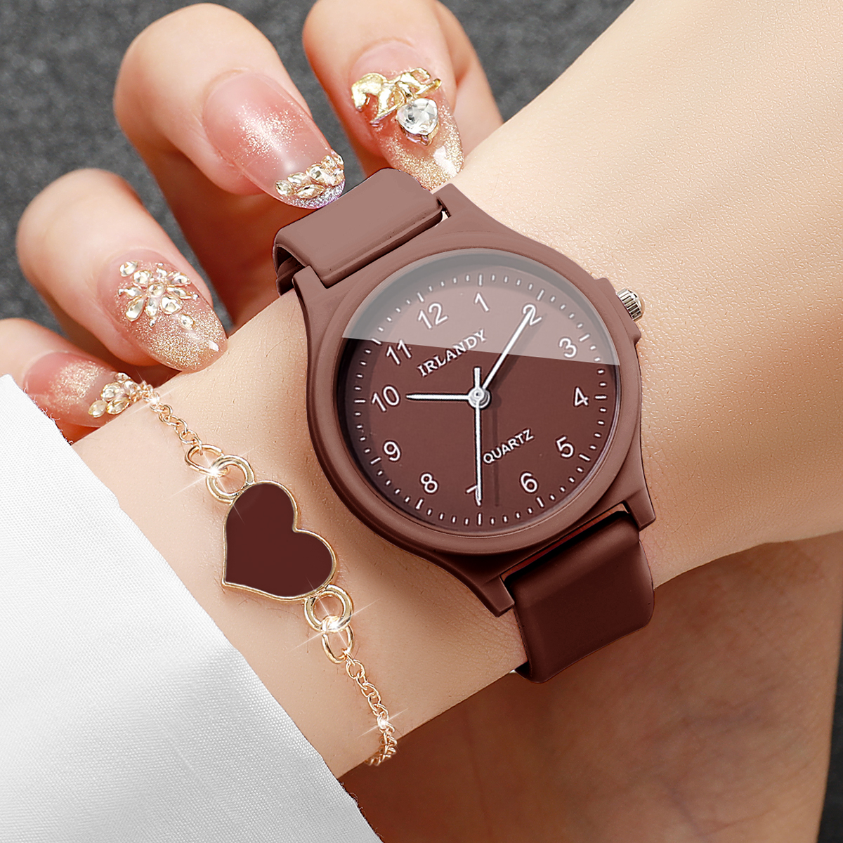 2PCS Fashion Arabic Dial Women - Silicone Band Women reseña y precio