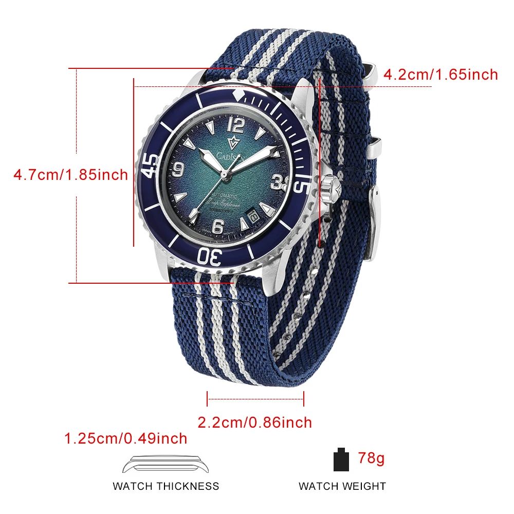 CADISEN Deep Explorer MIYOTA 8 - Canvas Strap Watch reseña y precio