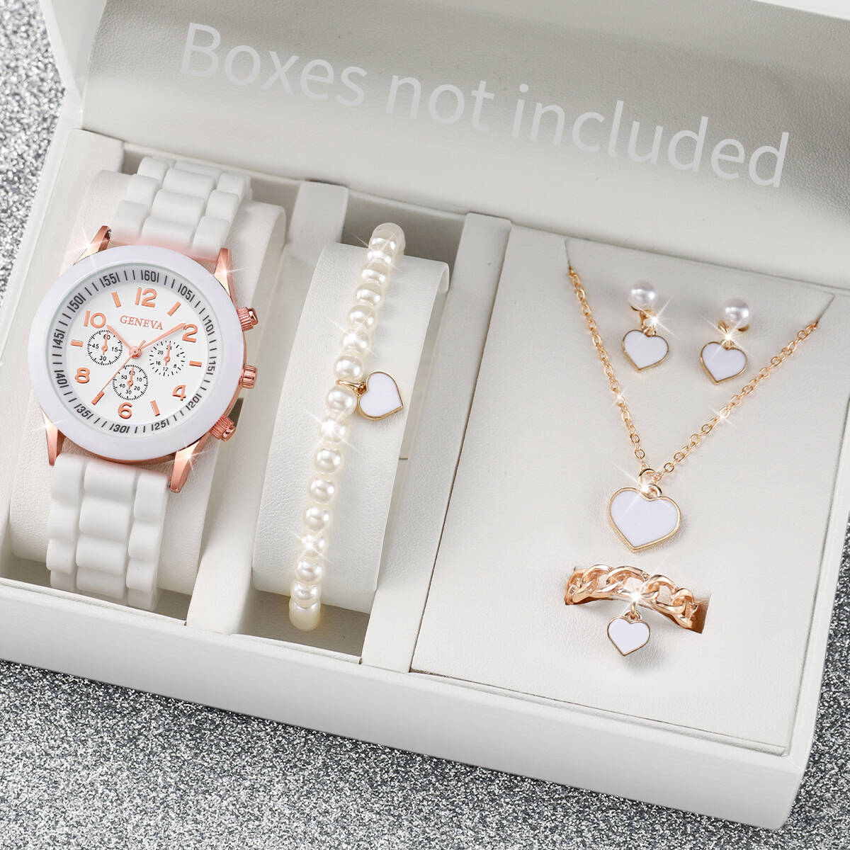5/6PCS Fashion Women Watches J - Silicone Band Women reseña y precio