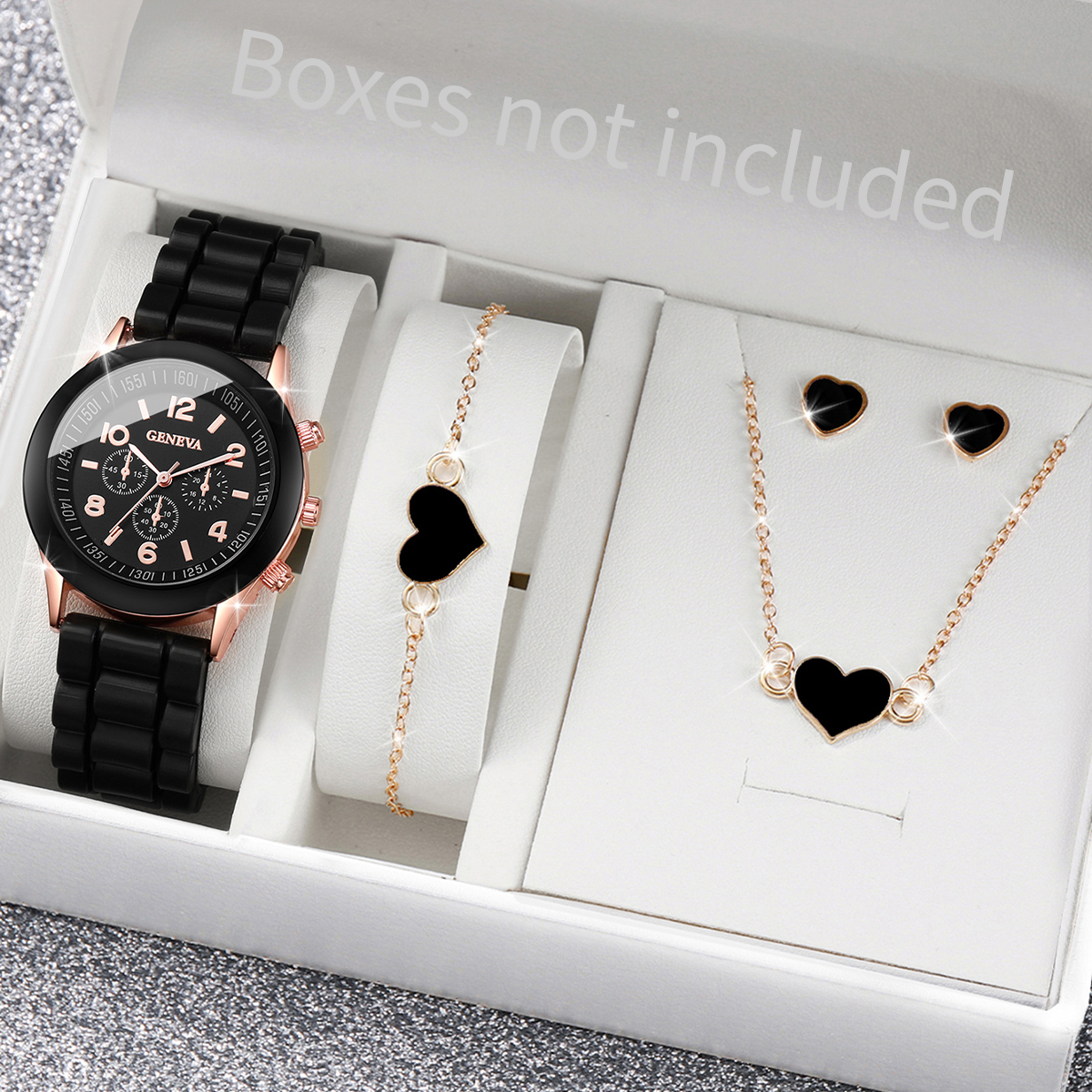 5/6PCS Fashion Women Watches J - Silicone Band Women reseña y precio