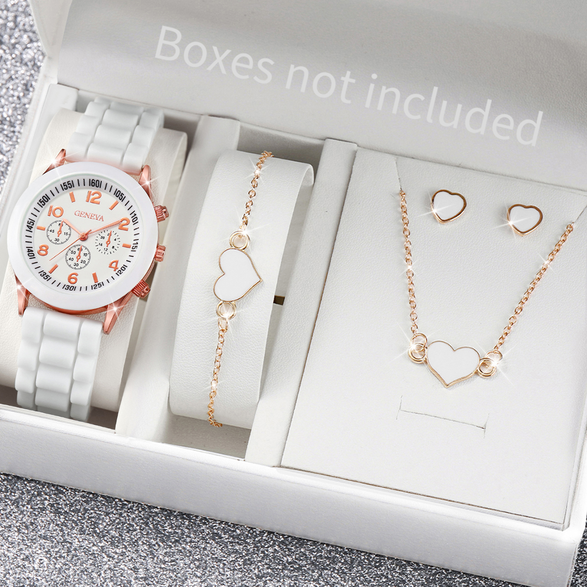 5/6PCS Fashion Women Watches J - Silicone Band Women reseña y precio