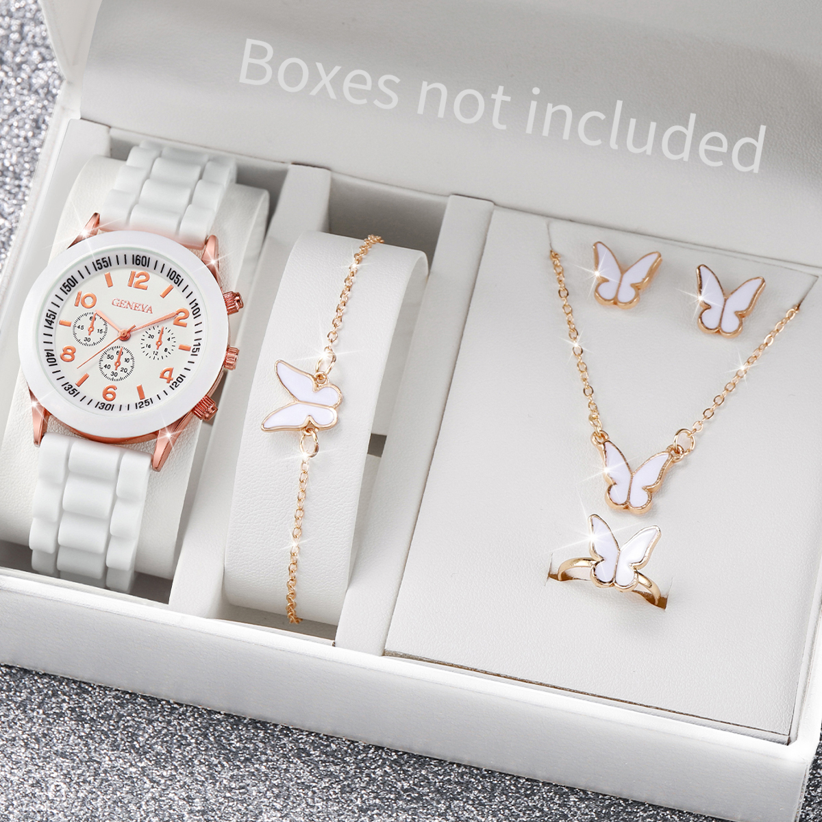 5/6PCS Fashion Women Watches J - Silicone Band Women reseña y precio