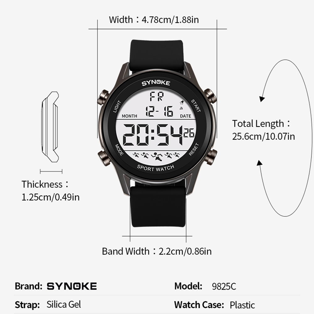 Digital Watches For Men Waterp - Rubber Strap Diver reseña y precio