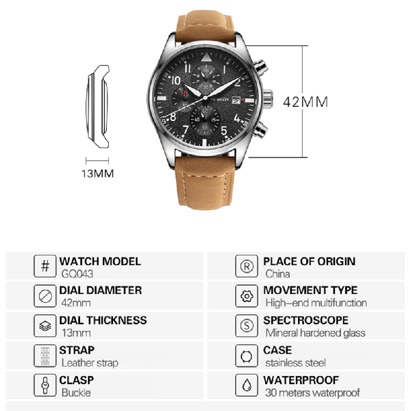 OCHSTIN Original Men Chronogra - Leather Watch Band Men reseña y precio