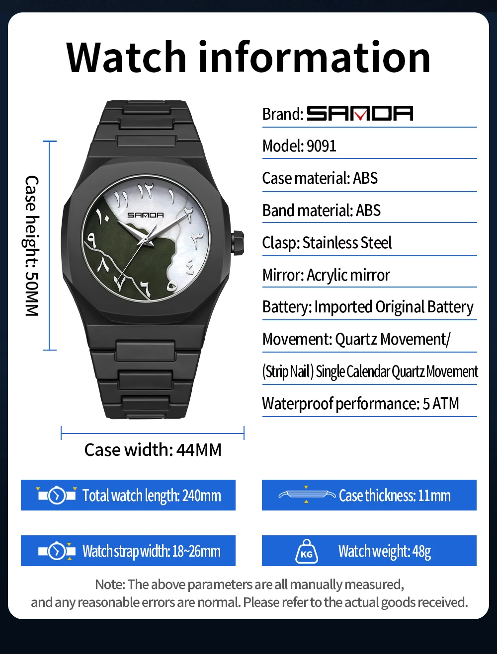 2025 SANDA Fashion Men's and W - Rubber Strap Diver reseña y precio