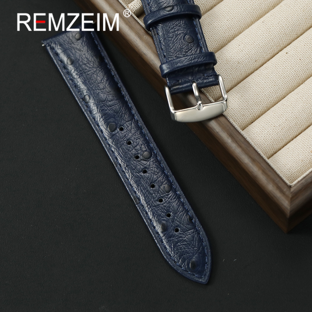 Ostrich Pattern Genuine Leathe - Leather Strap Quick Release reseña y precio