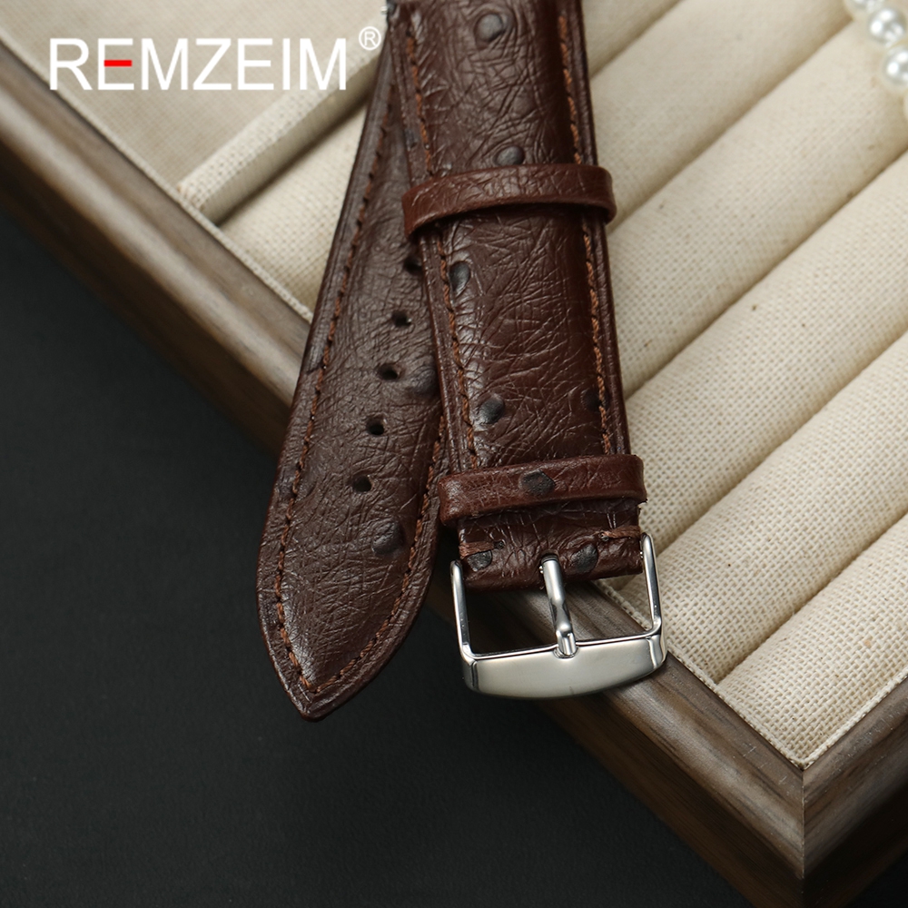Ostrich Pattern Genuine Leathe - Leather Strap Quick Release reseña y precio