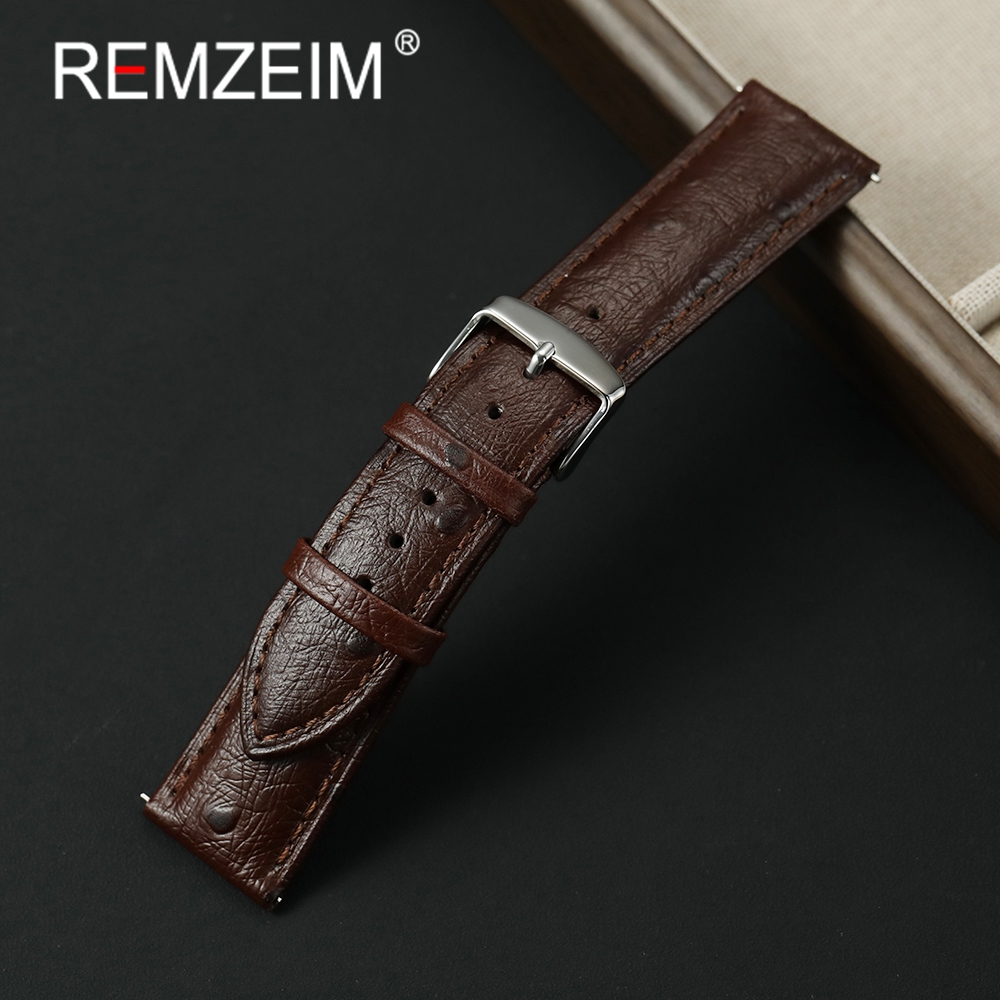 Ostrich Pattern Genuine Leathe - Leather Strap Quick Release reseña y precio